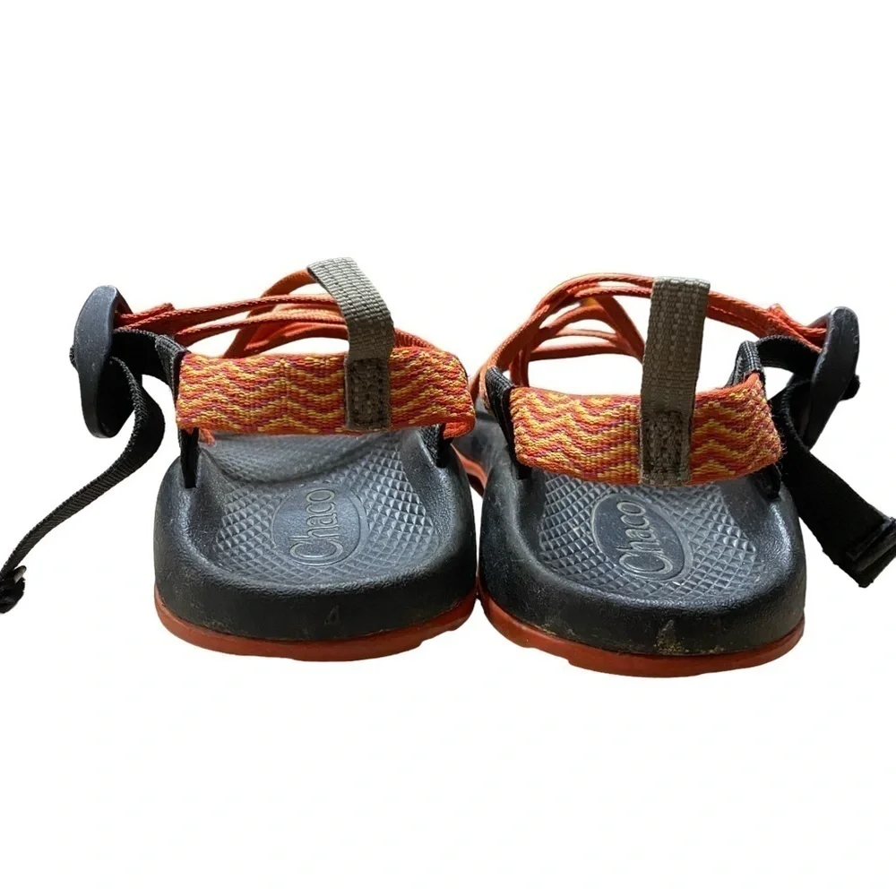 Chaco Zx1 Ecotread Orange Strappy Water Hiking Sandals Size 4